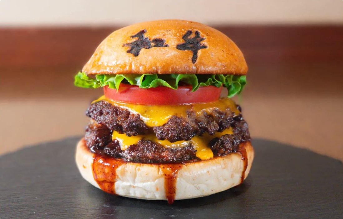 100% Wagyu Cheese Burger at Wagyu King Halal Tsutenkaku Restaurant